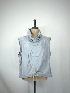 Sassy #63110 Top Grey Sleeveless Mid Length Cowl Neck Popover Vest Top #0225 XL
